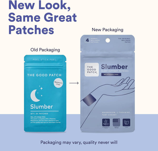 The Good Patch Slumber Sleep Patch Support, Melatonin Free, Sustained Release, Natural Patch with L-Theanine, Magnesium, Tart Cherry Extract,