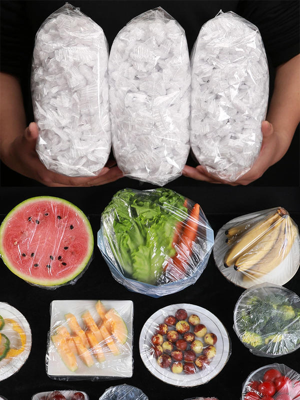 300PCS Elastic Food Covers Fresh Keeping Bags Disposable Stretchable Bowl Covers Universal Kitchen Wrap Seal Bags for Food Storage Bread Proofing