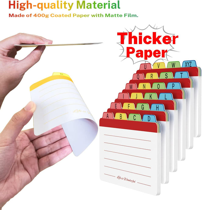 Neando 4 X 6 Inches Index Card Dividers, Alphabetical Tabbed Index Cards Guides,