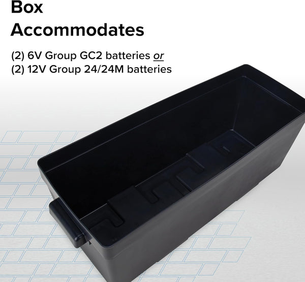 Camco Double Battery Box - Safely Stores RV, Automotive, and Marine Batteries - Features a Heavy-Duty Corrosion-Resilient Polymer Construction and