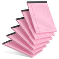 AILZFEI 6pcs Small Note Pad 5x8 College Ruled Pink Legal Pads Paper Notepads 6 Pack Study Back Writing Pads 5 x 8 Legal Pads Perforated Narrow