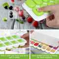 Ice Cube Tray, 4 Pack Silicone Ice Tray, 14 Ice Cube Molds with Lids, Stackable Ice Cube Molds for Chilling Drinks, Whiskeys, Cocktails (2Blue +
