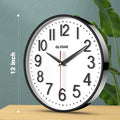 GLVSAE Wall Clock 12 Inches Non-Ticking Wall Clocks Battery Operated Large Easy to Read with Stereoscopic Dial Ultra-Quiet Movement Quartz for