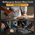 Sondiko Butane Torch, Refillable Soldering Torch with Visible Fuel Window Black 1-Pack