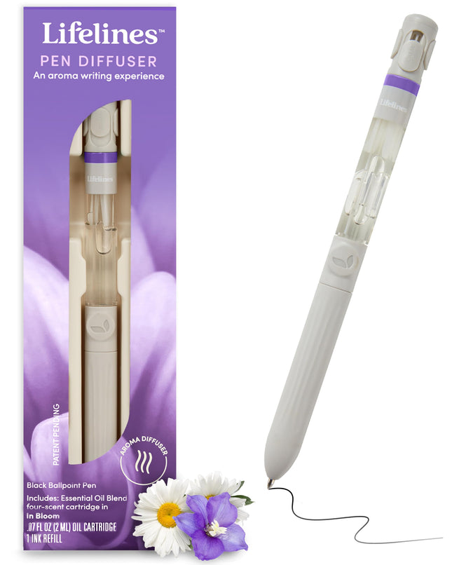 Lifelines Pen Diffuser, in Bloom - 1Mm Black Ballpoint Pen with Scented Essentia