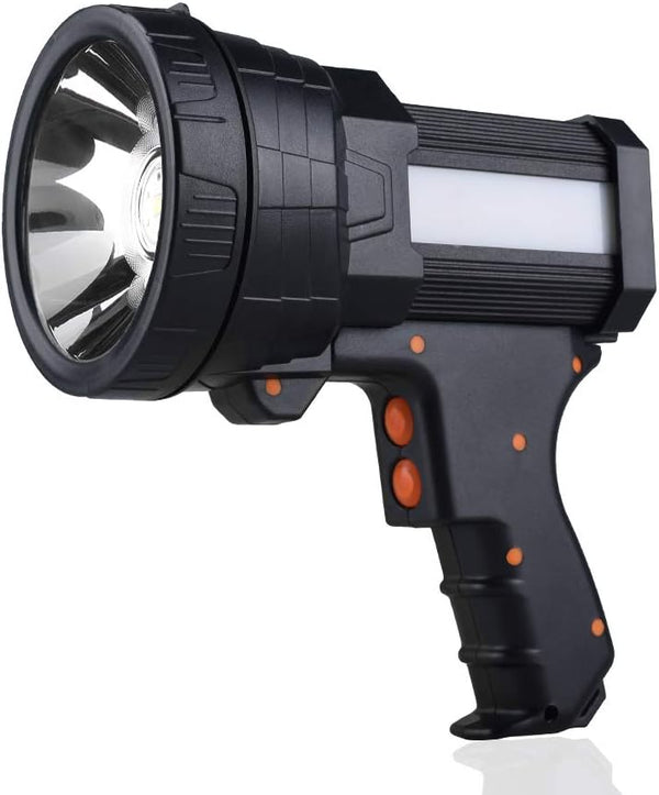 YIERBLUE Rechargeable Spotlight, Super Bright 1000 LM LED Flashlight Handheld Spotlight Long Lasting Large Flashlight Searchlight and Flood