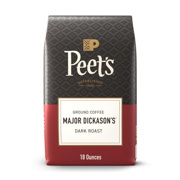 Peet's Coffee, Dark Roast Ground Coffee, 100% Arabica Coffee - Major Dickason's Blend 18 Ounce Bag Major Dickason's Blend 18 Ounce (Pack of 1)