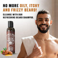 Viking Revolution Beard Wash & Beard Conditioner Set W/Argan & Jojoba Oils - Softens & Strengthens - Natural Beard Shampoo W/Beard Oil Sandalwood
