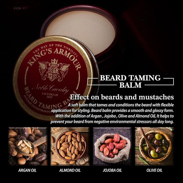 King'S Armour Beard Oil - Softens, Strengthens, Grows & Conditions Beard - Unique Oils of Jojoba, Argan and Sweet Almond - Refreshes All Day Long