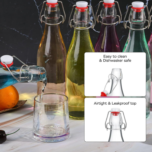 ZEBEIYU 32oz Beer Bottle,Swing Top Glass Kombucha Bottles with Stoppers for Brewing, Beverages, Smoothies, Kefir, Beer, Soda, Juicing, Kombucha,