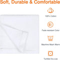 Amazon Basics Cotton Washcloths, Lightweight Quick-Dry, Absorbent Face and Body Towel Set, 12" x 12", White, 12-Pack Washcloth (Pack of 12) 12