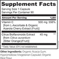 NATURELO Vitamin C with Organic Acerola Cherry Extract and Citrus Bioflavonoids - Vegan Supplement - Immune Support - 500 Mg VIT C per Cap -