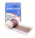 50 Disposable Iodophor Swabs Outdoor Supplies Medical Iodine Individually Packaged Iodine Swabs for Nose Care brown