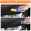 KUSUFEFI Plastic Razor Blade Scraper, 2PCS Scraper Tool with 60PCS Plastic Blades, Cleaning Scraper Remover for Stickers, Decals, Adhesive,