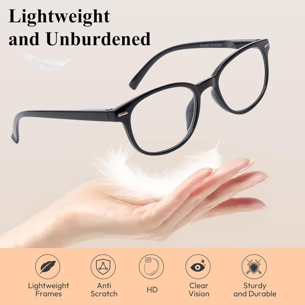 EFE Reading Glasses Readers for Women Ladies 1.5 Lightweight Full Frame Spring Hinge Eyeglasses 5 Pack (Mix Color, 1.50)