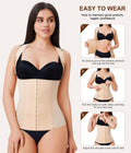 URSEXYLY Back Brace Posture Corrector for Women Adjustable Full Back Support Shoulder Straightener Upper and Lower Back Pain Relief(Beige,L) Large