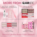 Glamnetic Press On Nails - Entranced | Short Almond White Holographic Fake Nails, Semi-Transparent, Salon Quality| 15 Sizes - 30 Nail Kit with Glue