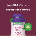 NatureÃ¢ÂÂS Bounty Optimal Solutions Advanced Hair, Skin and Nails Pectin Gummies, 2X Biotin per Serving, No Stick Gummy, Vegetarian Formula,