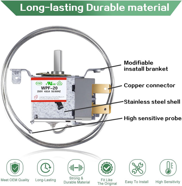 Mini Fridge Thermostat, Universal WPF-20 Freezer Thermostat Controller 2pin / Compatible with wpf16 and wpf18【Can Provide Installation Tutorial】 WPF20