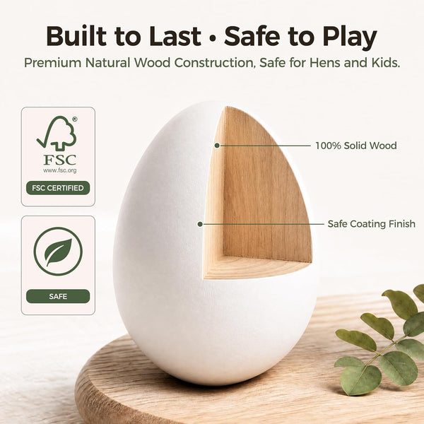 SallyFashion Wooden Fake Eggs, 9 PCS White Easter Eggs 9 White