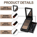 3 Colors Eyebrow Makeup Kit, Professional Brow Contour Palette, Waterproof Long-lasting Eyebrow Filler Powder with Mirror & Brow Brush #01