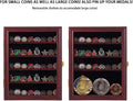 Jinchuan Military Challenge Coin Display Case Lockable Cabinet Rack Holder Shadow Box with Removable 2 Grooves Shelves and Anti Dust Door for