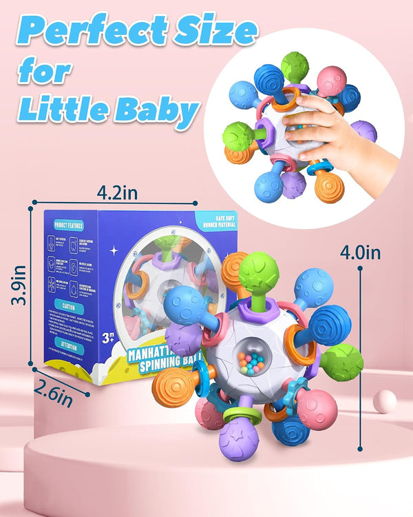 Baby Teething Toys for 0-6 6-12 Months Ages 0-2, Tummy Time Montessori Toys for Babies 0 3 6 9 12 18 Months, Newborn Infant Sensory Toys, Baby