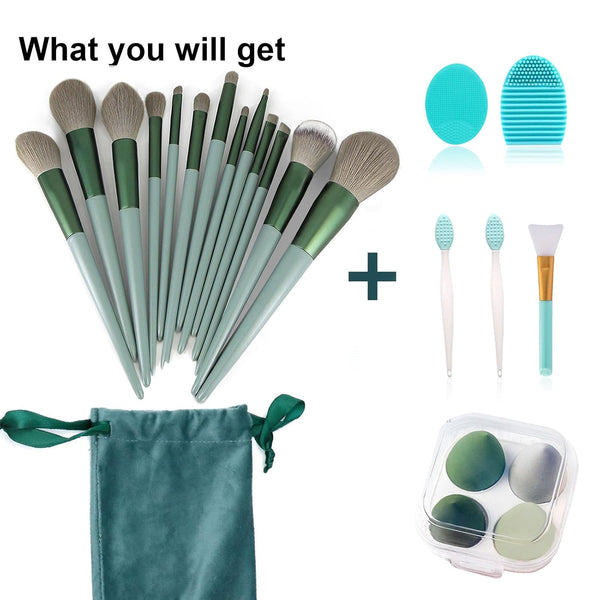Koccido Makeup Brushes 22 Pcs Makeup Kit,Foundation Brush Eyeshadow Brush Make up Brushes Set (Green, 22 Piece Set) 22 Piece Set Green