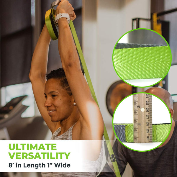 Gradient Fitness Stretching Strap for Physical Therapy, 12 Multi-Loop Stretch Strap 1" W x 8' L, Neoprene Handles, Physical Therapy Equipment,