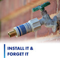Freeze Miser Outdoor Faucet & Spigot Freeze Protection – Patented Valve Shield, Activates at Water Temperature Below 37°F/3°C – Durable Winter