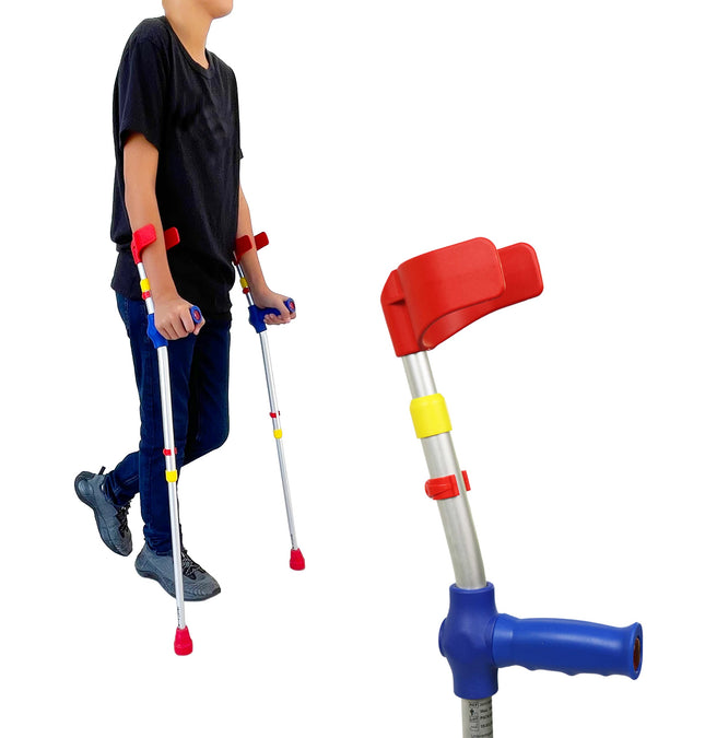 PEPE Mobility - Forearm Crutches for Kids (X2 Units), Colored, Adjustable, Pedia