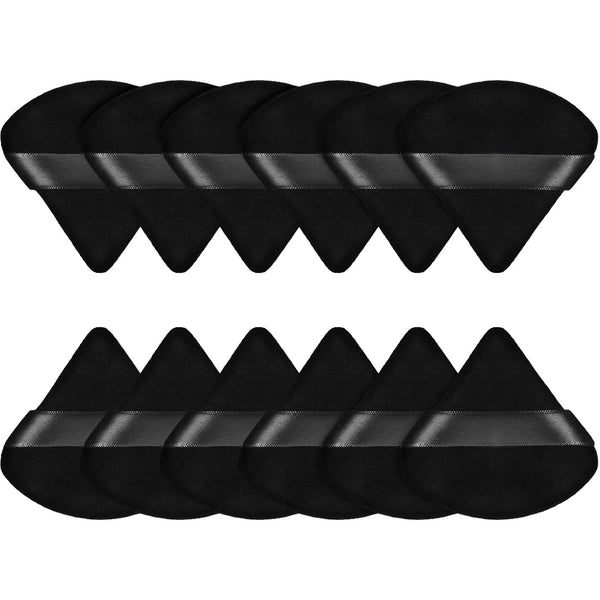 Maitys 12 Pcs Powder Puff Triangle,2.83 Inch,Black Black 2.83 Inch