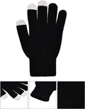 Pangda 12 Pairs Winter Touch Screen Gloves for Men Women Stretch Knitted Texting Gloves Warm Windproof Solid Color Mittens Black, White, Gray