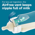 Philips Avent Anti-Colic Baby Bottle with AirFree Vent, Medium Flow 2 Nipple, 1m+, 9oz, 4 Pack, Clear, SCY703/04 Clear 4 Count (Pack of 1) 9 Ounce