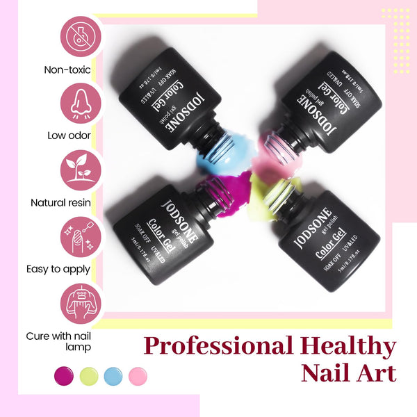 JODSONE 23 PCS Gel Polish Kit Colorful Fashion Classic Nail Gel Set 3 Bottles of Base Coat Matte and Glossy Top Coat B26