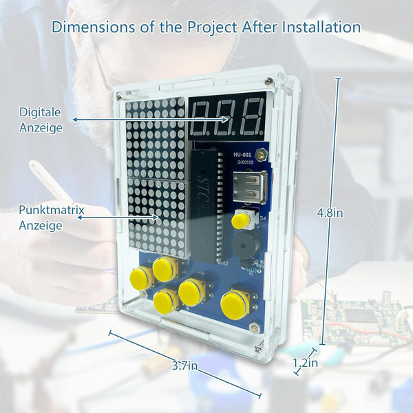 EI Electronic Pixel Games Electronic DIY Kits for Teenagers Soldering Kits Adults Suitable for School Students Learning Education and Teaching