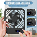 Portable Travel Fan for Sleeping, 6.8" Small Desk Fan Quiet Black