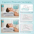 Cervical Pillow for Neck Pain Relief, Ergonomic Neck Pillow for Sleeping Contour Memory Foam Pillows with Cooling Pillowcase, Orthopedic Bed