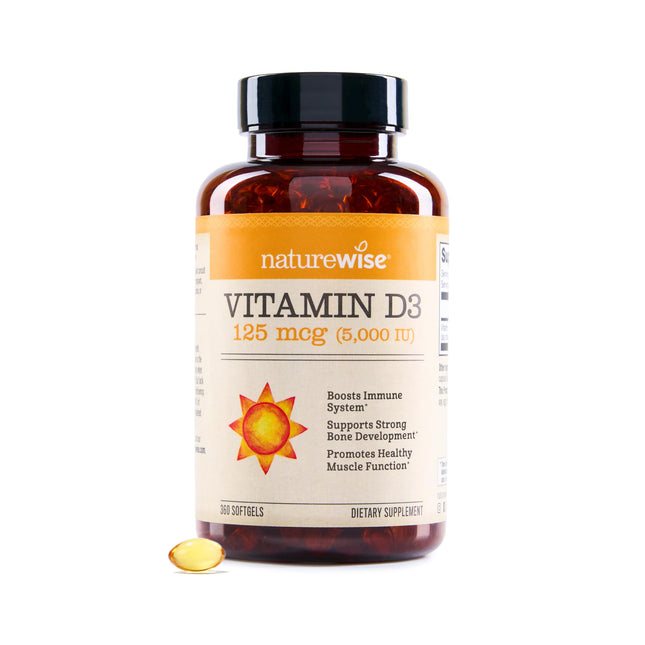Naturewise Vitamin D3 5000Iu (125 Mcg) 1 Year Supply for Immune Support, Healthy