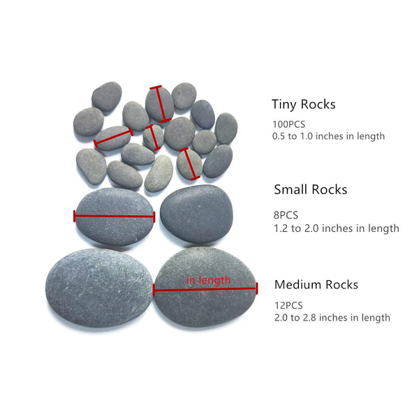 lifetop 120PCS Painting Rocks, DIY Rocks Flat & Smooth Kindness Rocks for Arts, Crafts, Decoration, Medium/Small/Tiny Rocks for Painting,Hand