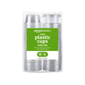 Amazon Basics Disposable Plastic To-Go Cups and Lids, Mini, 2oz, 50 Count, BPA Free, for Condiment, Salad Dressing, Sauces, Jello Shots 2 Ounces