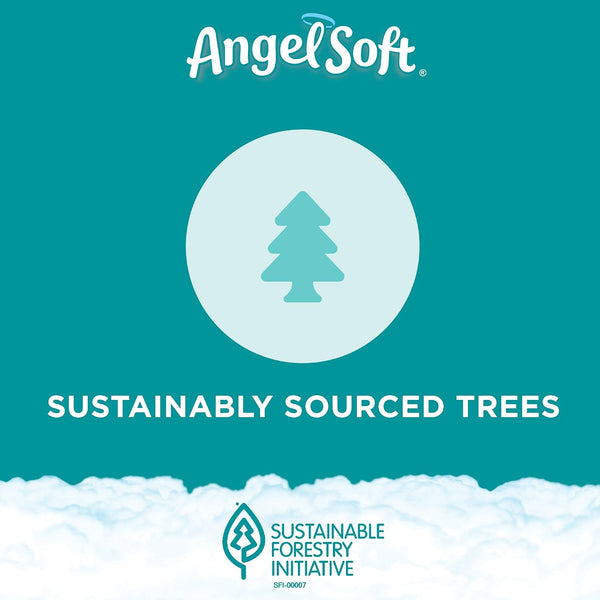 Angel Soft Toilet Paper, 6 Mega Rolls, 6 = 24 Regular Bath Tissue Rolls, 480+ 2-Ply Sheets Per Roll