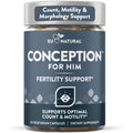 Eu Natural Conception for Him - Male Fertility Supplements with Ashwagandha, Folate & Zinc - Sperm Count, Motility & Strength Support - Fertility