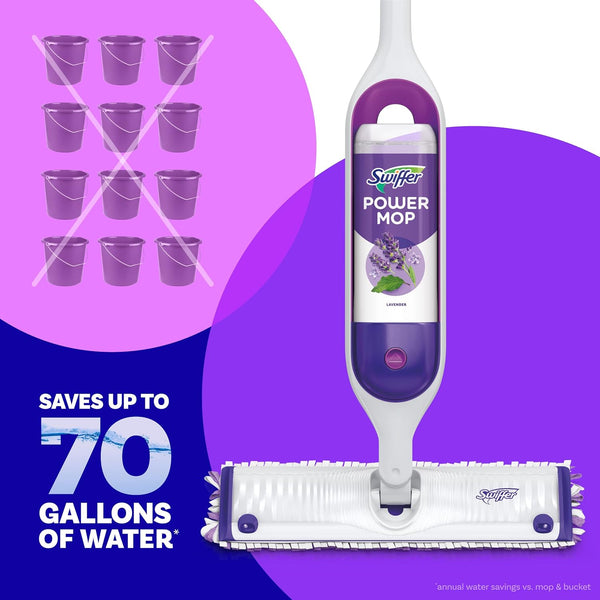 Swiffer Power Mop Refill Pack, Floor Cleaner for Mopping Tile, Vinyl, Laminate, Wood in Home, Bathroom, Kitchen, All Purpose Multi-Surface