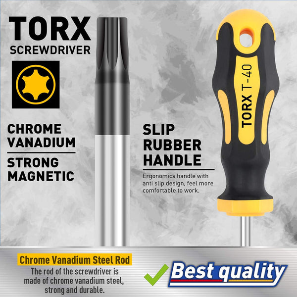 Amartisan 12-Piece Magnetic Torx Screwdrivers Set, Magnetic Torx Driver Star Screwdrivers Set T5 - T40 Best Choice New Torx Screwdrivers