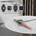 Compatible with Fitbit Sense/Versa 3 2 Pack Replacement USB Charging Cable Dock Stand for Sense/Versa 3 Accessories Black