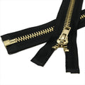 Leekayer Separating Metal Jacket Zipper 0 24 Inch Brass Zipper Heavy Duty Metal Zippers for Jackets, Sewing Coats Crafts (24" Brass