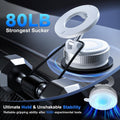 CloudValley Magnetic Car Phone Mount, Compatible with MagSafe | 360° Adjustable Foldable Holder for Dashboard, 80LBS Suction & 2800gf Magnet, Car