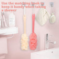 4Pack Back Scrubber for Shower Loofah with Long Handle, Shower Brush for Body, 17Ã¢ÂÂ³ Loofah on a Stick for Men Women Bathing Accessories, Scrubber