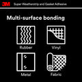 3M Black Super Weatherstrip and Gasket Adhesive, 08008, 5 fl oz, 1 Per Pack Black 5 fl. oz.
